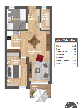 Prenájom bytu 2-izbový 66 m², Lindlbergstrasse 18a, Parsberg, Bavorsko Prenájom bytu 2-izbový 66 m², Lindlbergstrasse 18a, Parsberg, Bavorsko