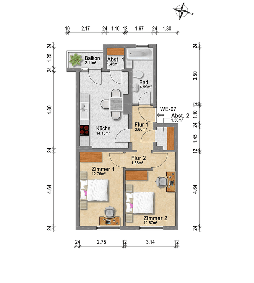 Predaj bytu 2-izbový 54 m², Düsseldorf, Severné Porýnie - Westfálsko Predaj bytu 2-izbový 54 m², Düsseldorf, Severné Porýnie - Westfálsko