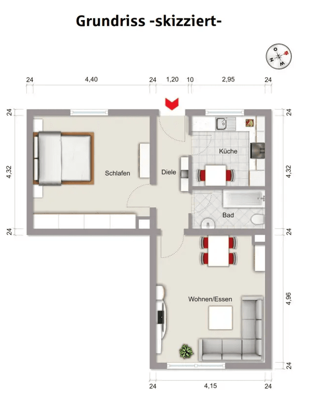 Prenájom bytu 2-izbový 55 m², Pforzheim, Bádensko-Wurttembersko Prenájom bytu 2-izbový 55 m², Pforzheim, Bádensko-Wurttembersko