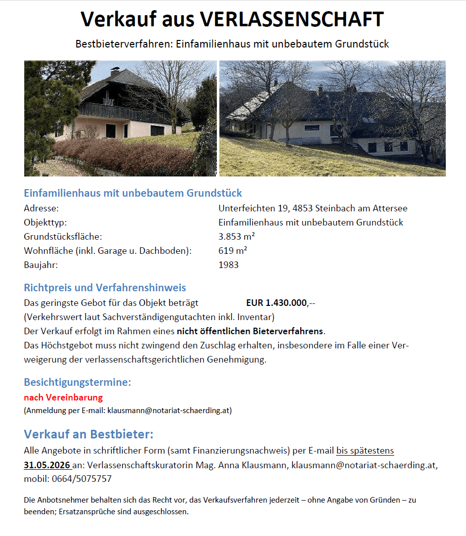Predaj domu 295 m², pozemek 3.853 m², Unterfeichten 19, Steinbach am Attersee, Horné Rakúsko Predaj domu 295 m², pozemek 3.853 m², Unterfeichten 19, Steinbach am Attersee, Horné Rakúsko