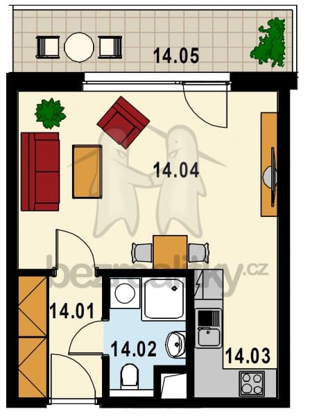 Prenájom bytu 1-izbový 32 m², Hornoměcholupská, Praha, Praha Prenájom bytu 1-izbový 32 m², Hornoměcholupská, Praha, Praha