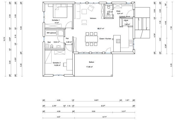Prenájom bytu 3-izbový 107 m², Meßkircher Straße 159A, Stockach Prenájom bytu 3-izbový 107 m², Meßkircher Straße 159A, Stockach