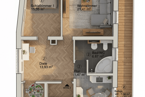 Predaj bytu 3-izbový 84 m², Pfinztal Predaj bytu 3-izbový 84 m², Pfinztal