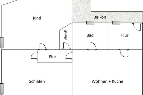 Prenájom bytu 3-izbový 79 m², Bergstraße 56, Apolda Prenájom bytu 3-izbový 79 m², Bergstraße 56, Apolda