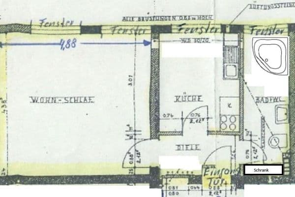 Prenájom bytu 1-izbový 38 m², Holtwiesche 23, Gelsenkirchen Prenájom bytu 1-izbový 38 m², Holtwiesche 23, Gelsenkirchen