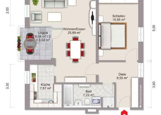 Prenájom bytu 2-izbový 65 m², Friesenstraße 14, Augsburg, Bavorsko Prenájom bytu 2-izbový 65 m², Friesenstraße 14, Augsburg, Bavorsko