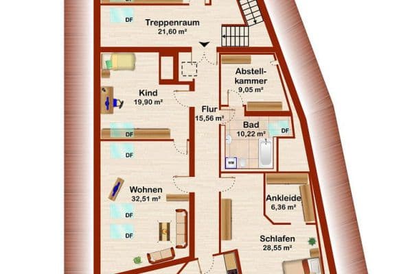 Prenájom bytu 4-izbový 132 m², Hoferstr. 7, Gefell Prenájom bytu 4-izbový 132 m², Hoferstr. 7, Gefell