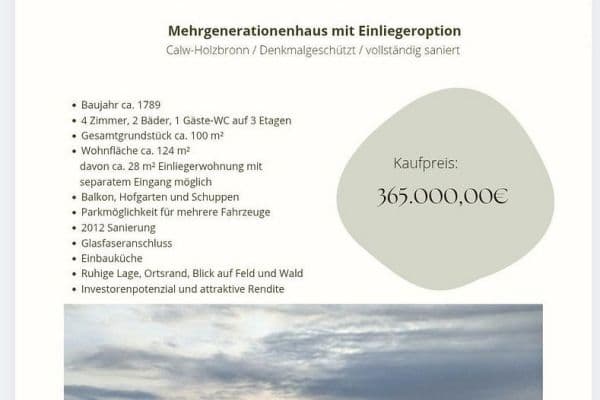 Predaj domu 124 m², pozemek 100 m², Calw Predaj domu 124 m², pozemek 100 m², Calw