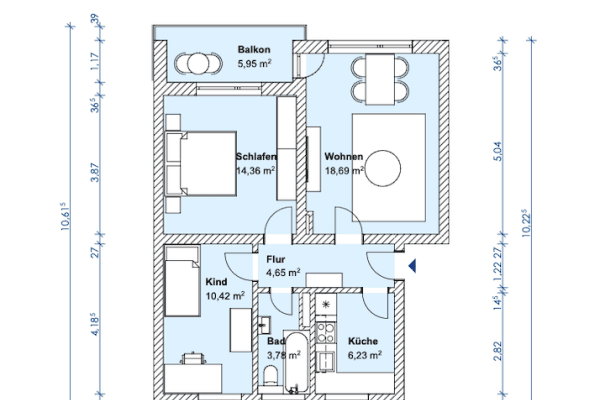 Prenájom bytu 3-izbový 65 m², Coesfelder Str. 20, Dülmen Prenájom bytu 3-izbový 65 m², Coesfelder Str. 20, Dülmen