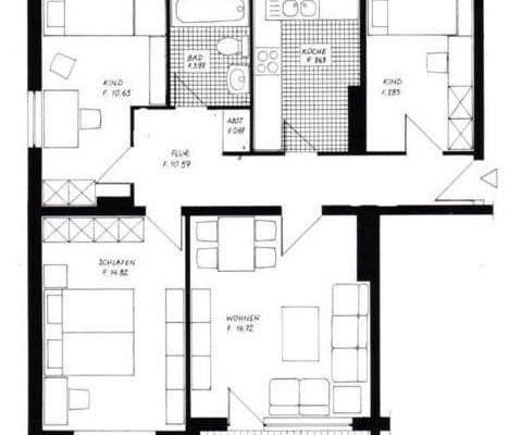 Prenájom bytu 4-izbový 76 m², Tilsitstraße 7, Lübeck Prenájom bytu 4-izbový 76 m², Tilsitstraße 7, Lübeck