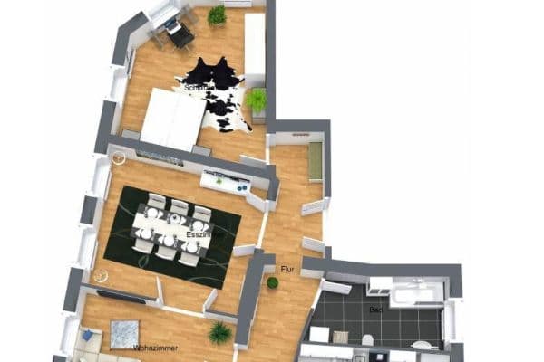 Prenájom bytu 3-izbový 92 m², Zwingerstraße 18, Halle Prenájom bytu 3-izbový 92 m², Zwingerstraße 18, Halle