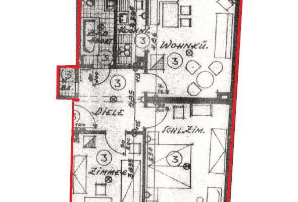 Prenájom bytu 3-izbový 70 m², Oberstraße 149, Bochum Prenájom bytu 3-izbový 70 m², Oberstraße 149, Bochum