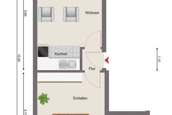 Prenájom bytu 2-izbový 41 m², Friolzheim Prenájom bytu 2-izbový 41 m², Friolzheim
