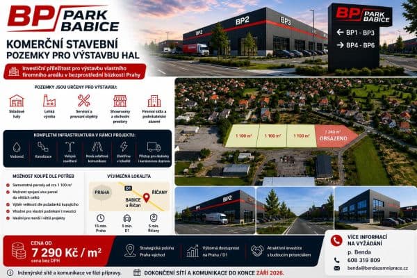 Predaj pozemku 3.300 m², Babice Predaj pozemku 3.300 m², Babice