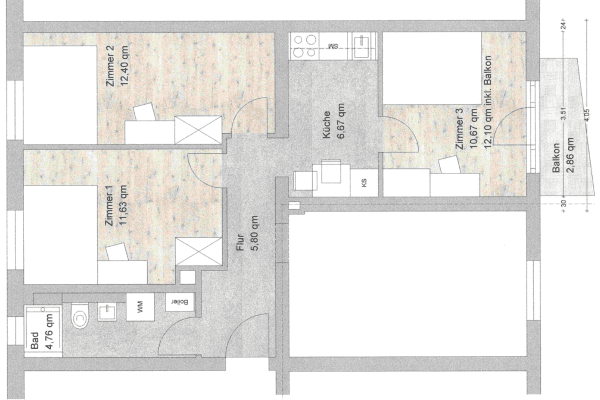Prenájom bytu 1-izbový 12 m², Stadelheimer Str. 23, München, Bavorsko Prenájom bytu 1-izbový 12 m², Stadelheimer Str. 23, München, Bavorsko