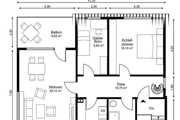 Prenájom bytu 4-izbový 116 m², Schubertstrasse, Dreieich Prenájom bytu 4-izbový 116 m², Schubertstrasse, Dreieich