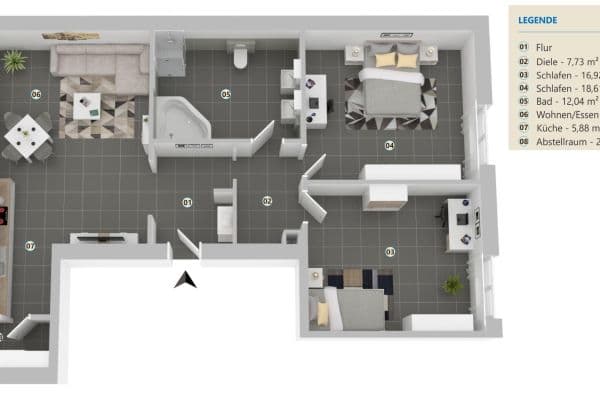 Prenájom bytu 3-izbový 88 m², pariser Str. 359, kaiserslautern, Porýnie-Falcko Prenájom bytu 3-izbový 88 m², pariser Str. 359, kaiserslautern, Porýnie-Falcko