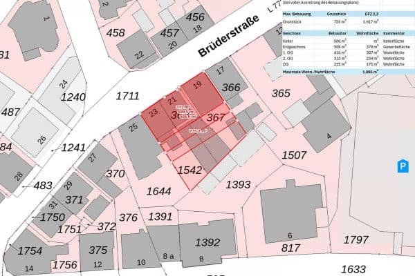 Predaj pozemku 735 m², Brüderstraße 19-23, Bad Salzuflen, Severné Porýnie - Westfálsko Predaj pozemku 735 m², Brüderstraße 19-23, Bad Salzuflen, Severné Porýnie - Westfálsko