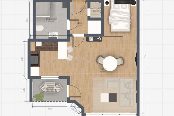 Predaj bytu 1-izbový 48 m², Kölner Str. 44, Postanschrift, Düsseldorf - Stadtmitte, Severné Porýnie - Westfálsko Predaj bytu 1-izbový 48 m², Kölner Str. 44, Postanschrift, Düsseldorf - Stadtmitte, Severné Porýnie - Westfálsko