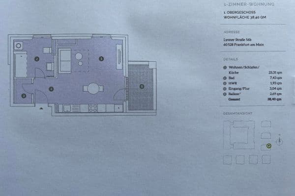 Prenájom bytu 1-izbový 39 m², Frankfurt, Hesensko Prenájom bytu 1-izbový 39 m², Frankfurt, Hesensko