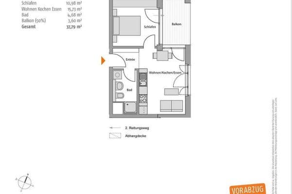 Predaj bytu 2-izbový 38 m², Regattastr. 35, Berlin, Berlín Predaj bytu 2-izbový 38 m², Regattastr. 35, Berlin, Berlín