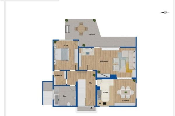 Prenájom bytu 3-izbový 105 m², Goethestraße, Langgöns Prenájom bytu 3-izbový 105 m², Goethestraße, Langgöns