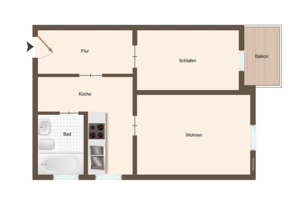 Prenájom bytu 2-izbový 56 m², Kesselsdorferstraße 74, Dresden, Sasko Prenájom bytu 2-izbový 56 m², Kesselsdorferstraße 74, Dresden, Sasko