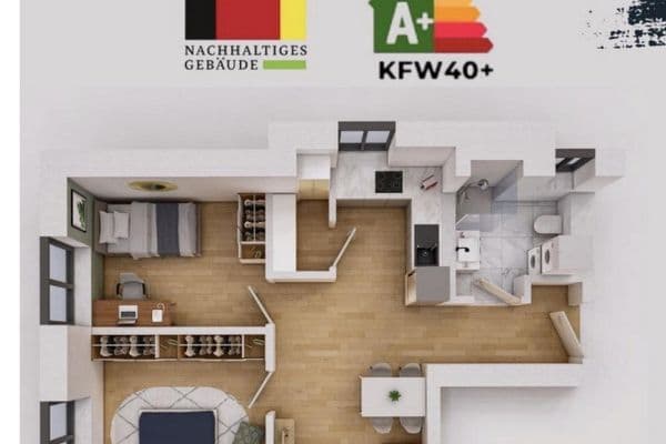 Prenájom bytu 3-izbový 53 m², Vogesenstraße 30, Kehl-Marlen Prenájom bytu 3-izbový 53 m², Vogesenstraße 30, Kehl-Marlen