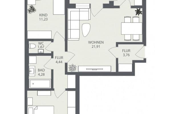 Predaj bytu 3-izbový 70 m², Gersthofen Predaj bytu 3-izbový 70 m², Gersthofen