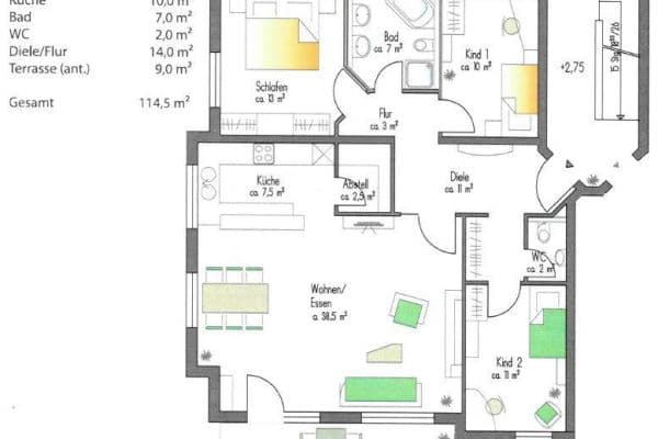 Predaj bytu 4-izbový 115 m², Am Föllbach 2, Wolfschlugen Predaj bytu 4-izbový 115 m², Am Föllbach 2, Wolfschlugen