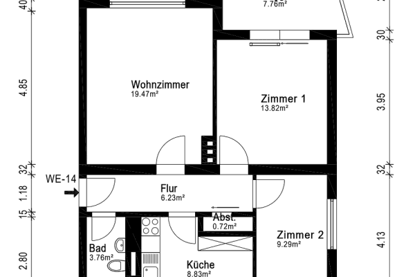 Prenájom bytu 3-izbový 66 m², Bremen, Brémy Prenájom bytu 3-izbový 66 m², Bremen, Brémy