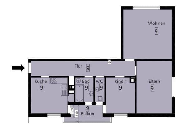 Prenájom bytu 3-izbový 81 m², Ringstraße 11, Walldürn Prenájom bytu 3-izbový 81 m², Ringstraße 11, Walldürn