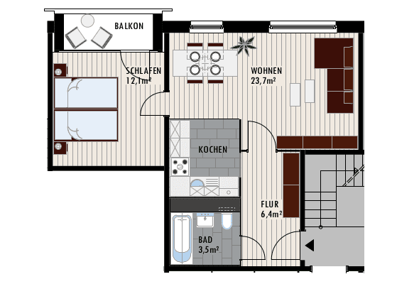 Prenájom bytu 2-izbový 48 m², Rigaer Strasse 1, Halle (Saale), Sasko-Anhaltsko Prenájom bytu 2-izbový 48 m², Rigaer Strasse 1, Halle (Saale), Sasko-Anhaltsko