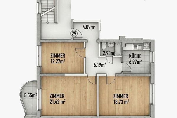 Predaj bytu 3-izbový 76 m², München OT Altbogenhausen, Bavorsko Predaj bytu 3-izbový 76 m², München OT Altbogenhausen, Bavorsko