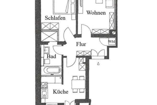 Prenájom bytu 2-izbový 58 m², Engelsdorfer Straße, Leipzig Prenájom bytu 2-izbový 58 m², Engelsdorfer Straße, Leipzig