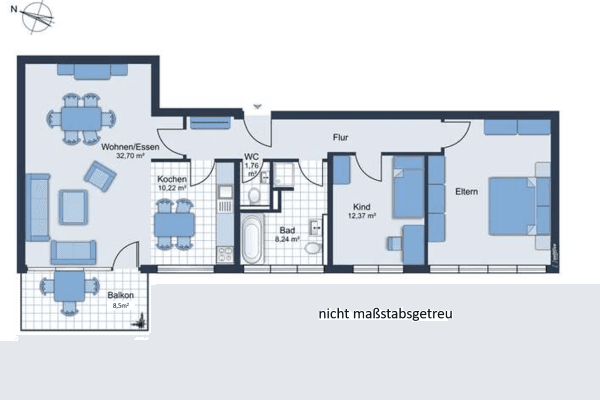 Prenájom bytu 3-izbový 106 m², Wiedenhof 1, Haan Prenájom bytu 3-izbový 106 m², Wiedenhof 1, Haan