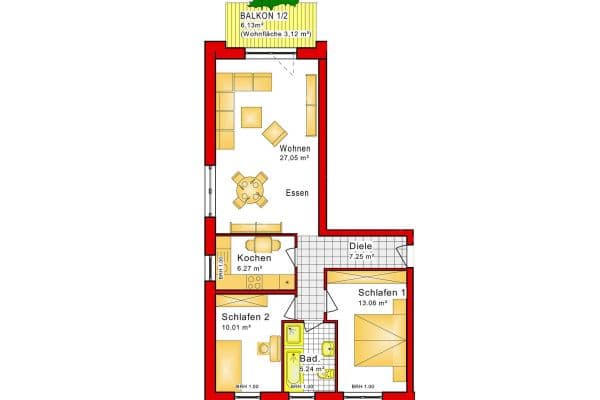 Prenájom bytu 3-izbový 72 m², Hühnerheide 105, Dinslaken Prenájom bytu 3-izbový 72 m², Hühnerheide 105, Dinslaken