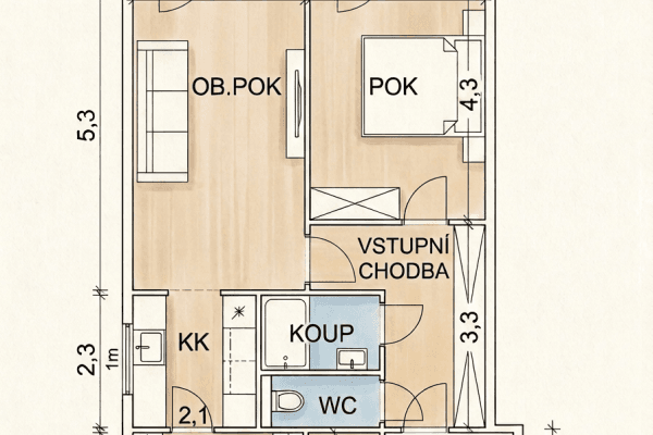 Predaj bytu 2-izbový 47 m², Kozmíkova, Praha Predaj bytu 2-izbový 47 m², Kozmíkova, Praha