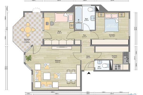 Predaj bytu 3-izbový 80 m², Alemannenstraße 19, Pforzheim Predaj bytu 3-izbový 80 m², Alemannenstraße 19, Pforzheim