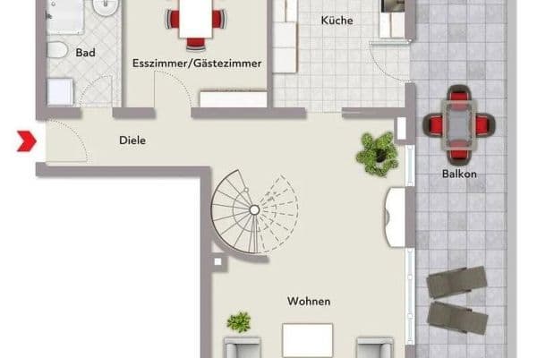 Prenájom bytu 3-izbový 115 m², Bachstraße 37, Rheinstetten-Mörsch Prenájom bytu 3-izbový 115 m², Bachstraße 37, Rheinstetten-Mörsch