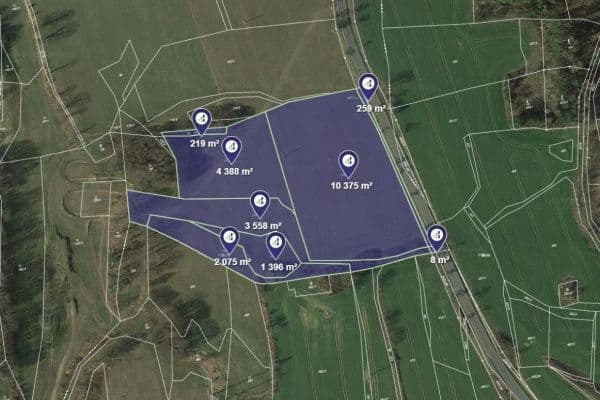 Predaj pozemku 2.475 m², Hrazany Predaj pozemku 2.475 m², Hrazany