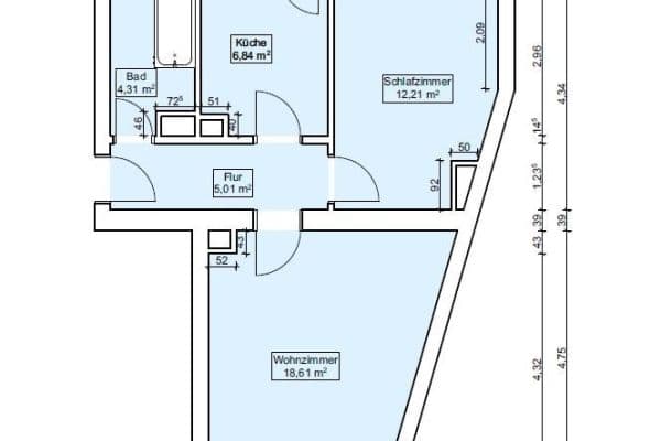 Predaj bytu 2-izbový 48 m², Burgstraße 4, Maannheim, Bádensko-Wurttembersko Predaj bytu 2-izbový 48 m², Burgstraße 4, Maannheim, Bádensko-Wurttembersko