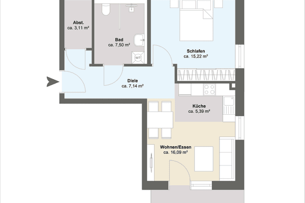 Predaj bytu 2-izbový 60 m², Fellheimer Straße 2, Boos, Bavorsko Predaj bytu 2-izbový 60 m², Fellheimer Straße 2, Boos, Bavorsko