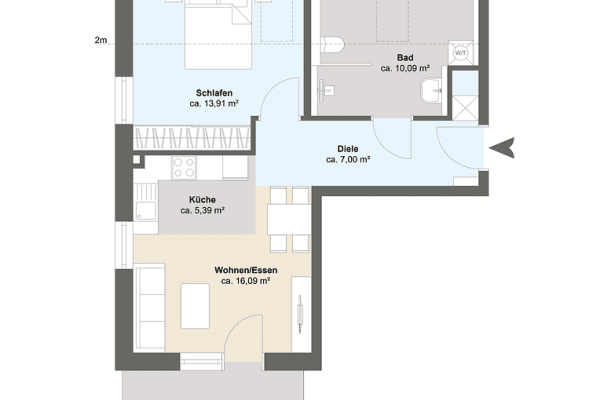 Predaj bytu 2-izbový 58 m², Babenhauser Straße 7, Boos, Bavorsko Predaj bytu 2-izbový 58 m², Babenhauser Straße 7, Boos, Bavorsko