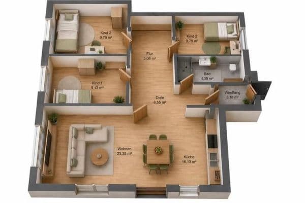 Prenájom bytu 4-izbový 100 m², Hoststraße 13a, Ahnatal-Weimar Prenájom bytu 4-izbový 100 m², Hoststraße 13a, Ahnatal-Weimar