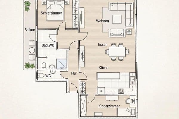 Predaj bytu 3-izbový 108 m², Heidter Berg, Wuppertal Predaj bytu 3-izbový 108 m², Heidter Berg, Wuppertal