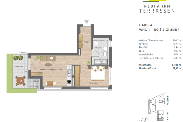 Prenájom bytu 2-izbový 54 m², Neufahrn, Bavorsko Prenájom bytu 2-izbový 54 m², Neufahrn, Bavorsko