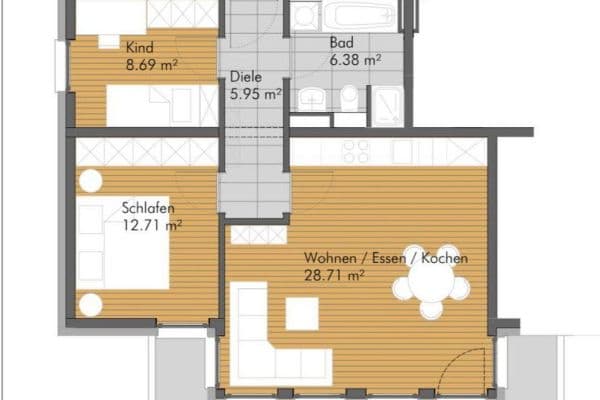Prenájom bytu 3-izbový 76 m², Usastraße 22, Bad Nauheim Prenájom bytu 3-izbový 76 m², Usastraße 22, Bad Nauheim