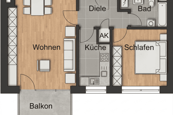 Prenájom bytu 2-izbový 62 m², Münster, Severné Porýnie - Westfálsko Prenájom bytu 2-izbový 62 m², Münster, Severné Porýnie - Westfálsko