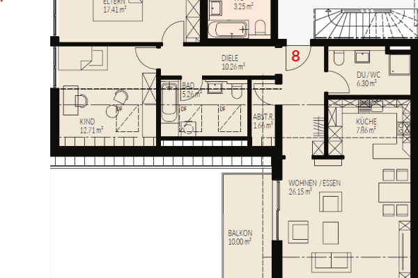 Prenájom bytu 3-izbový 97 m², Fischinger Straße, Binzen Prenájom bytu 3-izbový 97 m², Fischinger Straße, Binzen